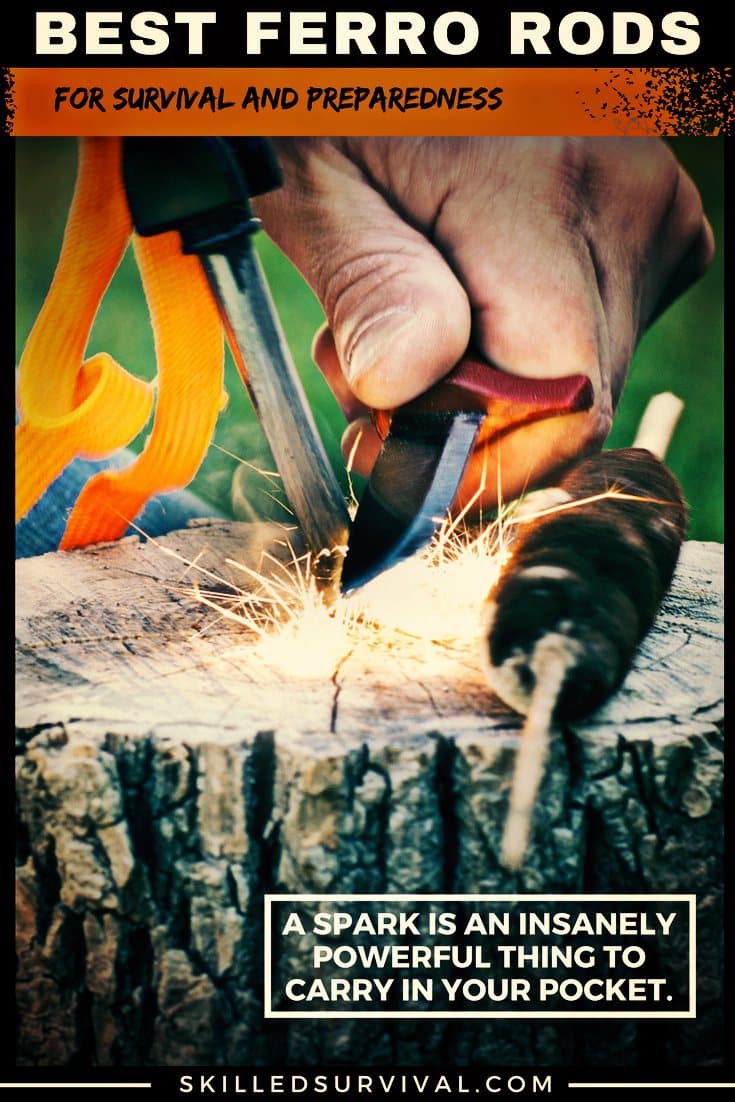 Ferro Rod Throwing Sparks