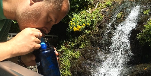 Drinking From LifeStraw