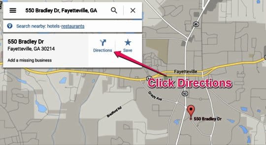 Google Maps Click Directions