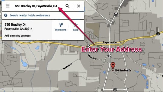 Google Maps Enter Your Address