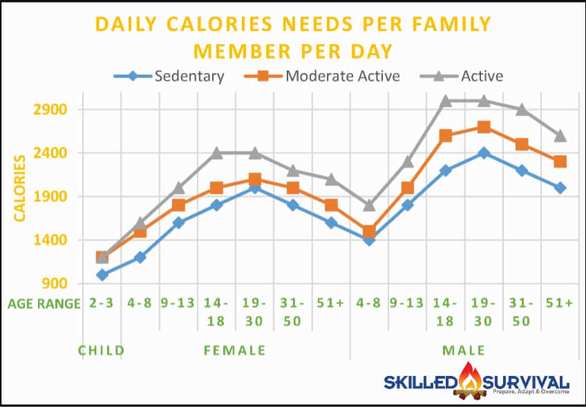 Family Calorie Needs Chart