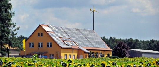 Solar Panels and Wind Turbine Homestead