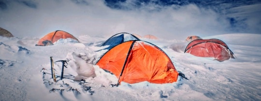 Multiple Cold Weather Tents In Snow 1