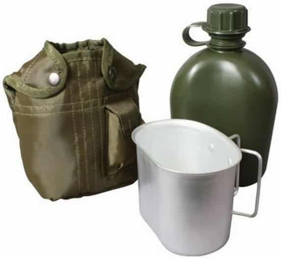 water canteen with cup for boiling