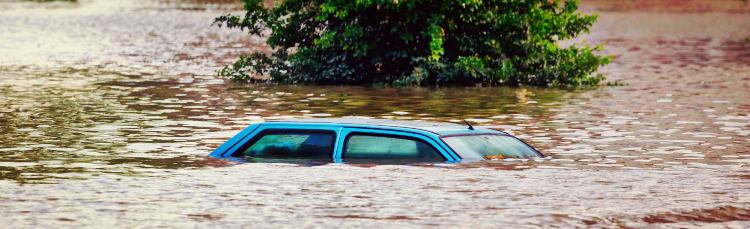 Flooded Street Underwater Car