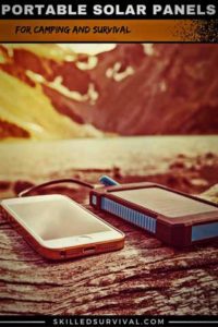Portable Solar Charger In The Mountains
