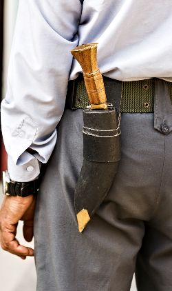 Knife Hanging From Belt