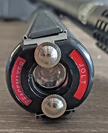 Jolt Peacemaker Stun Gun Baton Close Up Of Tip