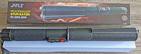 Overhead Shot Of Jolt Peacemaker Stun Baton