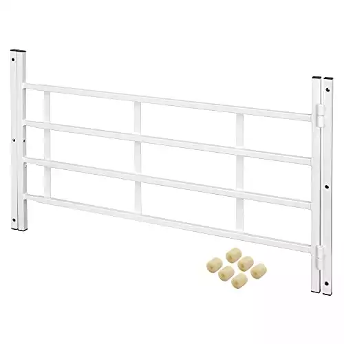 Defender Security  White Painted Carbon Steel, Hinged 4-Bar Window Grill