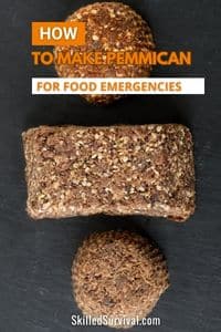 How To Make Pemmican - 3 piles of pemmican on a dark background