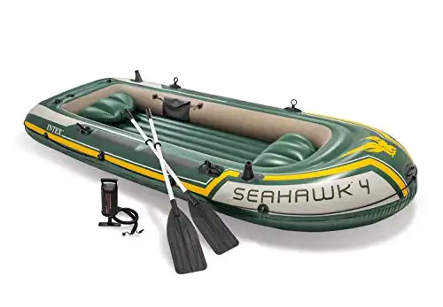 Intex Seahawk 4, 4-Person Inflatable Boat Set with Aluminum Oars