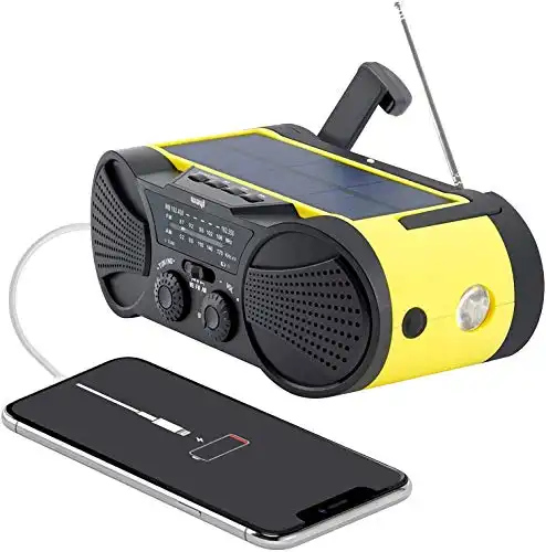 Emergency Weather Radio 4000mAh Solar or Battery Powered