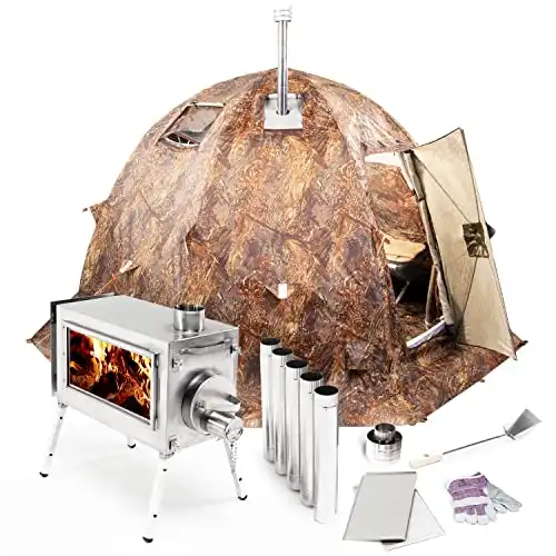 RBM Outdoors Hot Tent with Stove Jack for 5 People All-Season