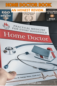 Home Doctor Book Review - holding the book up with office background