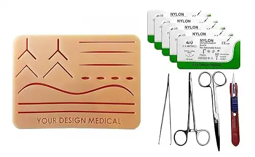Your Design Medical 3 Layer Suture Pad with Wounds and Accessories