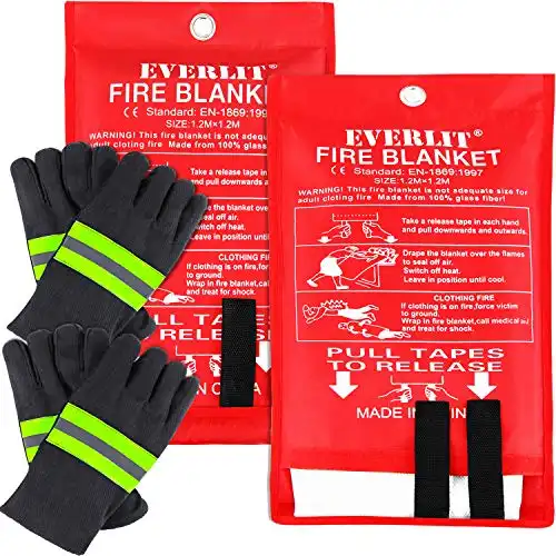 EVERLIT [2-Pack] Fire Retardant Blanket Size XL 47''x47''