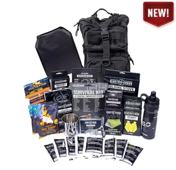 Go-Bag with 60 Bug-Out Essentials + Ballistic Pannel