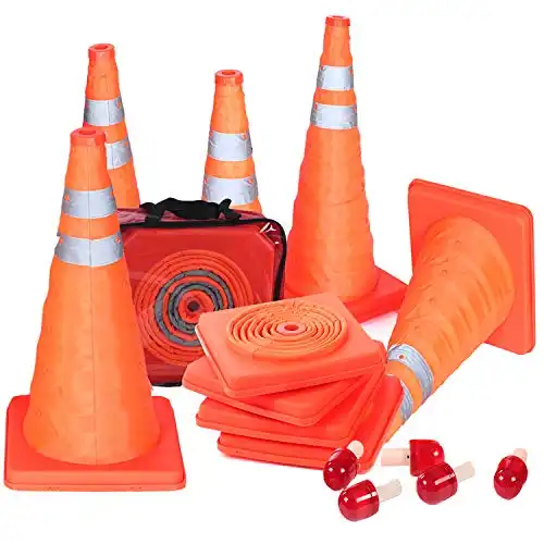 5PCS 18" Collapsible Traffic Cones